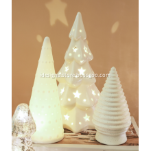 Porcelain Christmas Tree Tabletop Decor with LED Lights